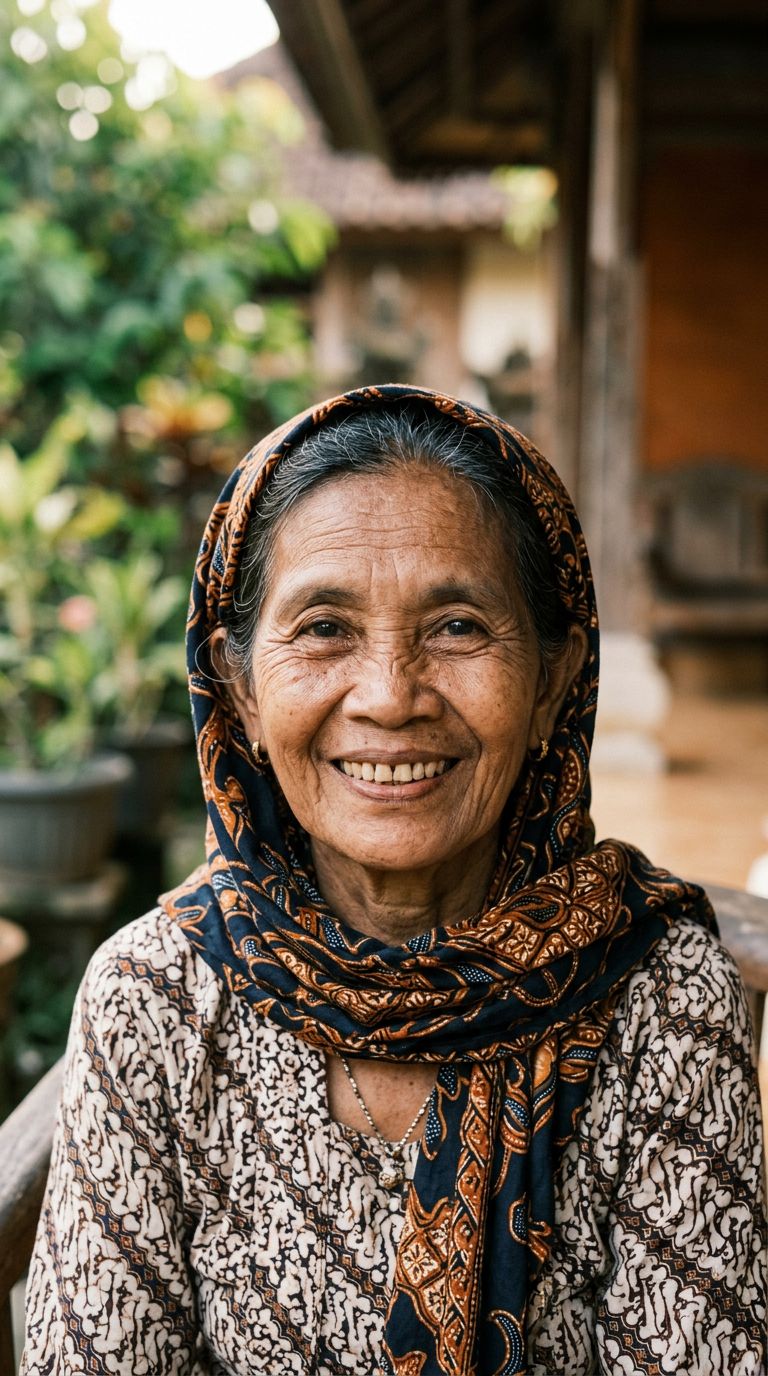 Elderly woman from Indonesia