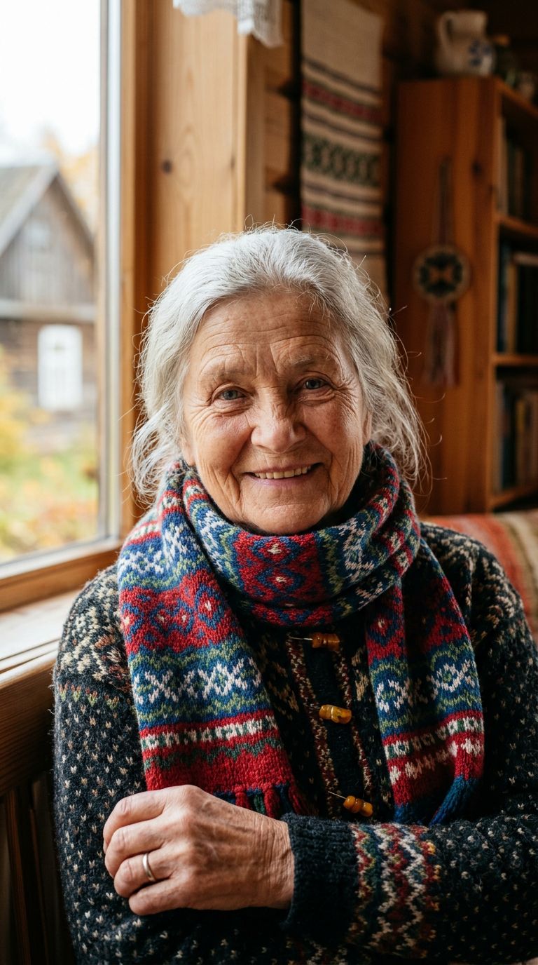 Elderly woman from Latvia