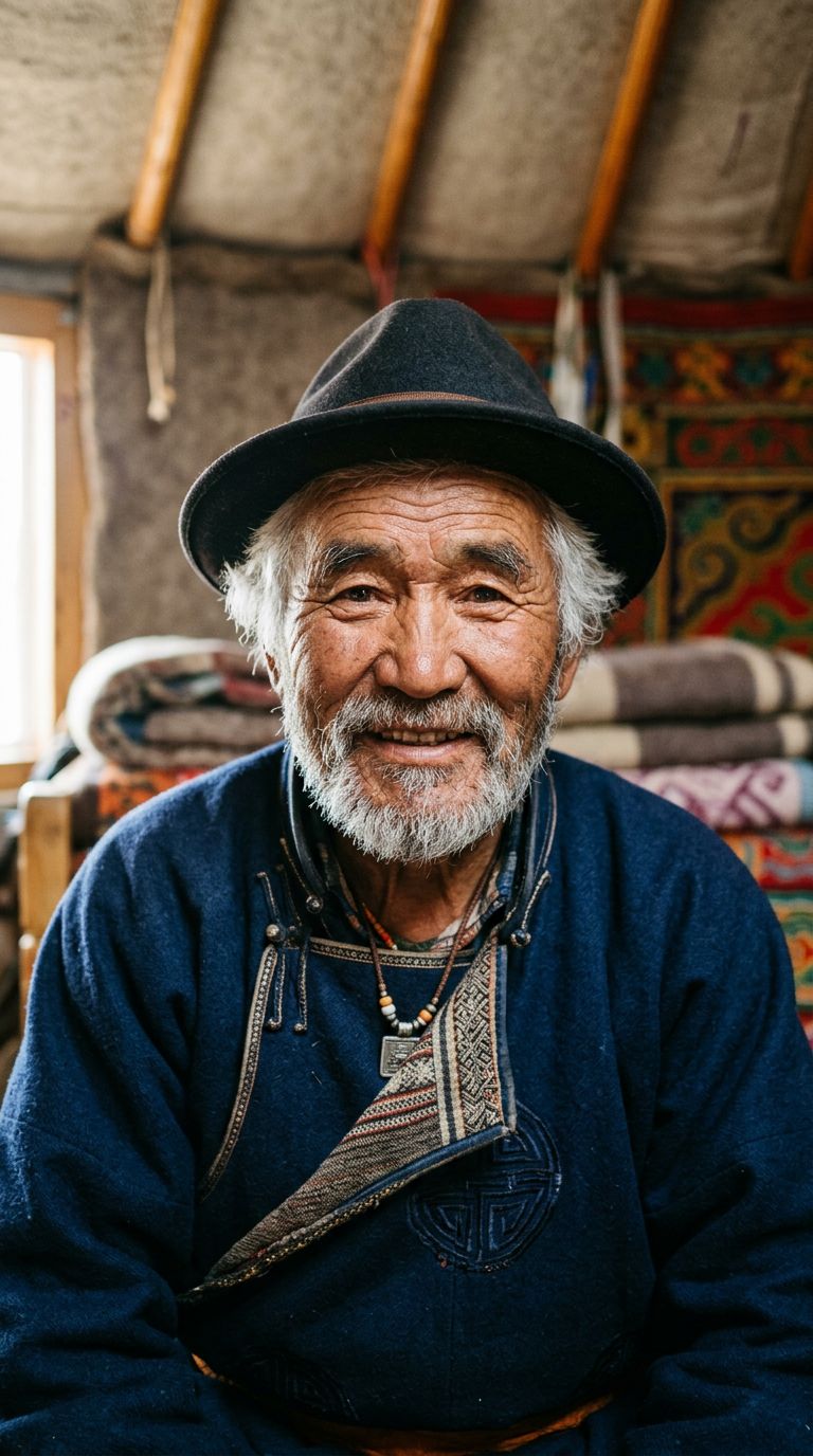 Elderly man from Mongolia