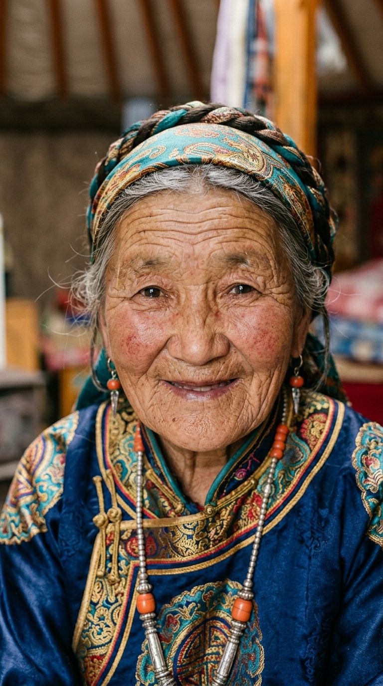Elderly woman from Mongolia