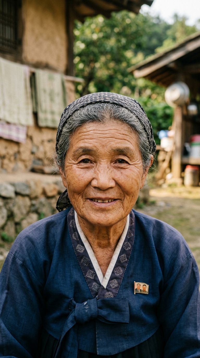 Elderly woman from North Korea
