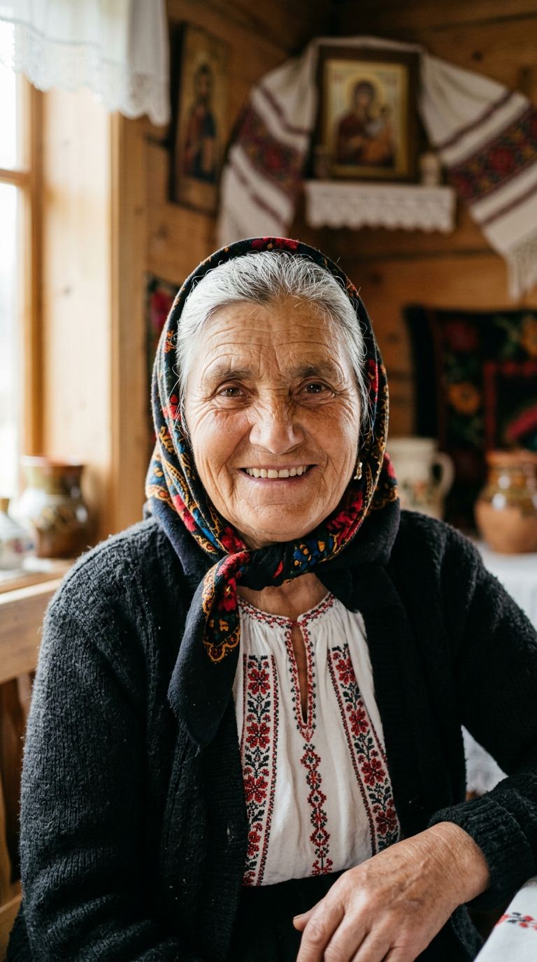 Elderly woman from Romania