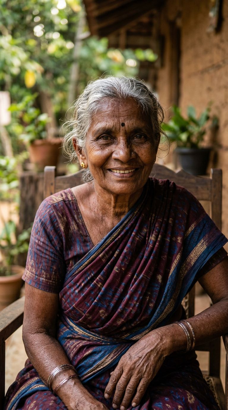 Elderly woman from Sri Lanka